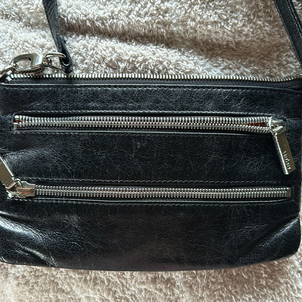 HOBO International Small, Black, Genuine Leather Bag, Crossbody Handbag. - Picture 2 of 8